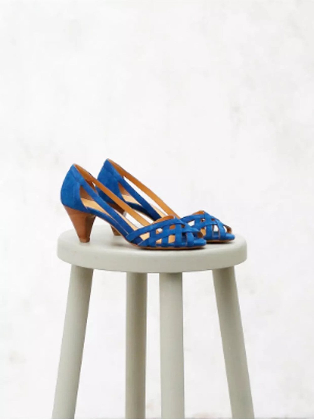 Sezane Blue Monroe Mid-Heel Sandals